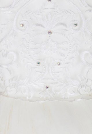 Communie jurk en Bruidsmeisjes jurk met sleep Ultra luxe ivoor layers + Bijpassende diadeem 128-164