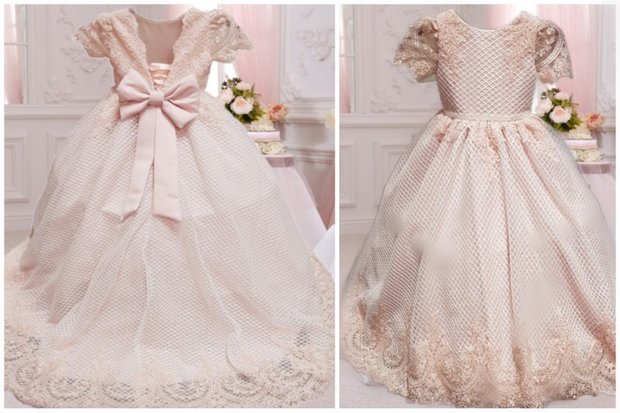 Communie jurk & Bruiloft meisje Jurk Poeder Roze Handmade Romantic NEW Andere kleuren mogelijk 
