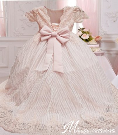 Communie jurk & Bruiloft meisje Jurk Poeder Roze Handmade Romantic NEW Andere kleuren mogelijk 