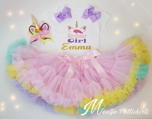 Unicorn set roze rainbow De luxe 3 delig Eigen Naam