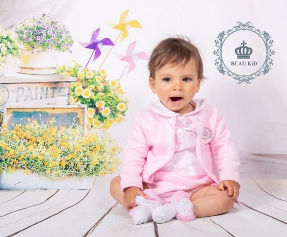 Zakenman tellen Kolibrie Baby set knit ivoor Roze - Spaanse baby kleding Hoge kwaliteit -  meetje-pettiskirts