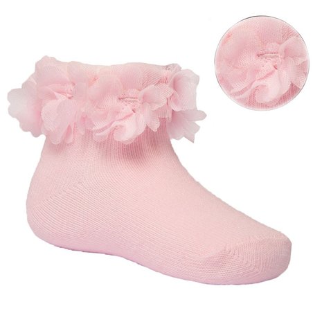 Baby sokjes organza Roze 