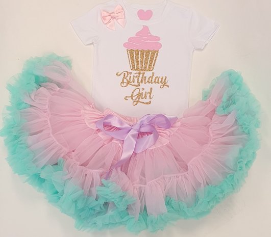 verjaardag set Birthday girl Cupcake Pastel