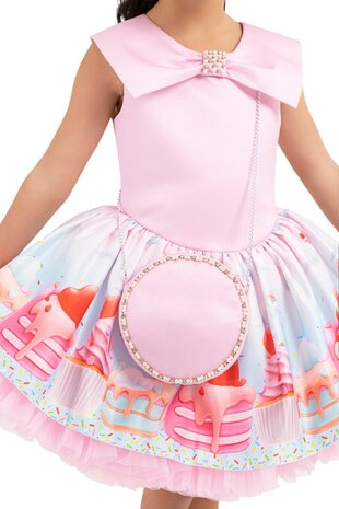 verjaardag jurk cupcake met tasje roze