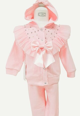 Neon set vestje met broek roze