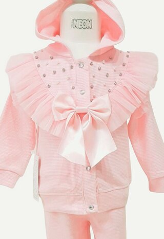 Neon set vestje met broek roze