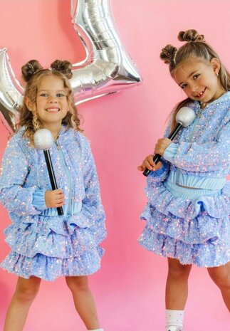 Setje voor meisjes blauw glitter 