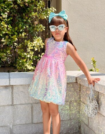Rainbow jurk voor meisjes premium luxe 