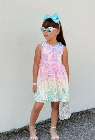 Rainbow jurk voor meisjes premium luxe 