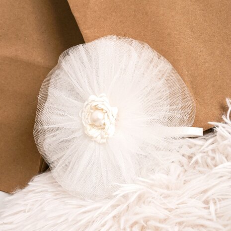 Flower romper ivoor 