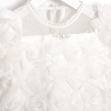 Flower romper ivoor 