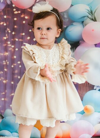 Baby jurk Beige Cammelia lange mouw 