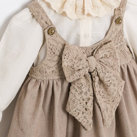 Baby jurk Beige Lina 2delig