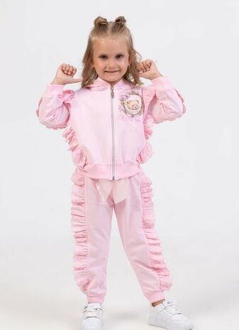 Jogging set beertje roze 