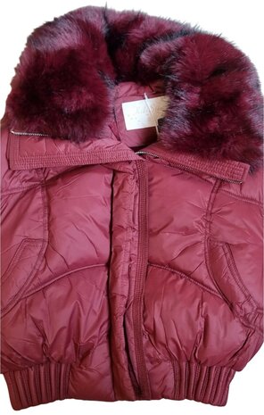 Winterjas wijn rood puffy 