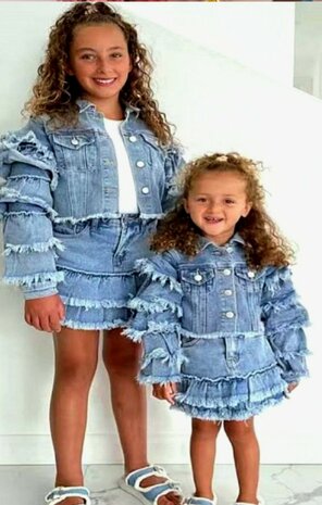 Jeans set rok en jasje meisje