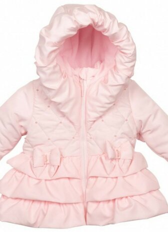 Winterjas roze strik stitch 74 tm 116
