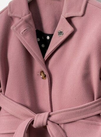 Manteljas voor meisjes oud roze met bijpassende baret 