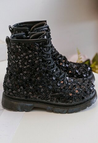 Zwarte Glitter boots maatje 19 tm 24 