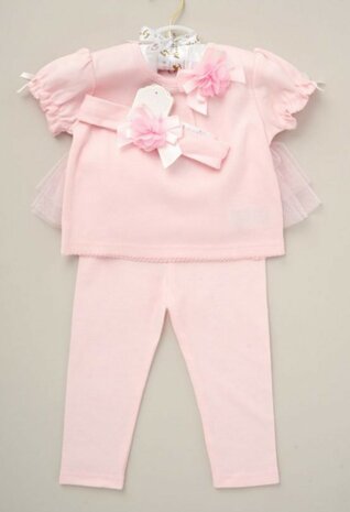 setje roze compleet met haarband 