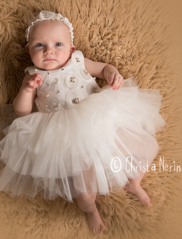 Ongeschikt gezagvoerder spier Baby jurk ecru voor feest, bruiloft en doop. Shop hier online -  meetje-pettiskirts