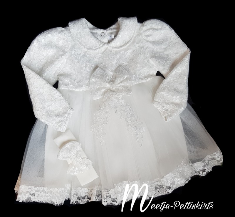 Baby jurk kant wit Vele babyjurken alle kleuren - meetje-pettiskirts