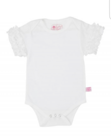 Romper ruffle shortsleeve wit