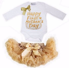 Set Petticoat + romper longsleeve Happy First Mother's Day