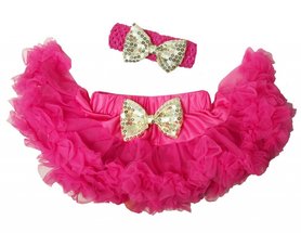 Baby Petticoat Hotpink goud & haarband 