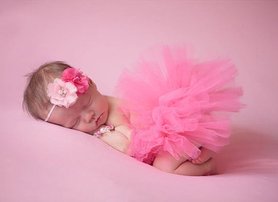 Tutu rok hotpink soft shiny & haarband.