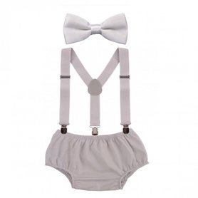 Cake smash setje Jongen grijs strik