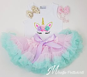 Unicorn verjaardag set 1 jaar tanktop met haarband