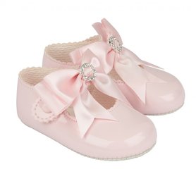 baby feestschoentjes roze Doop en Bruiloft 