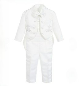 Doop kostuum jongen 6delige set off white