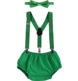 Cake smash setje Jongen Groen 3delig strik