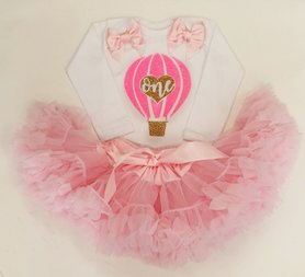 verjaardag 1 jaar luchtballon set Roze Goud 