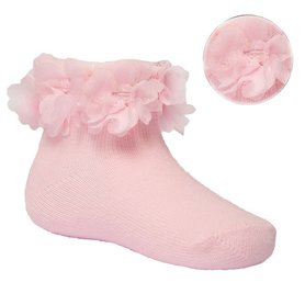 Baby sokjes organza Roze 