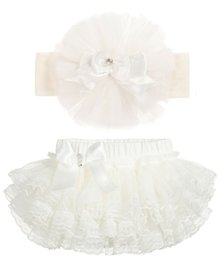 Tutu luierbroekje kant ivoor + bijpassende haarband 