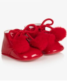 Baby laarsjes rood enkel pommetje 