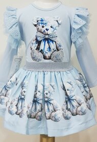 Neon setje top en rok beer blauw 