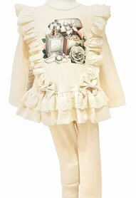 Neon setje longsleeve met broek beige  