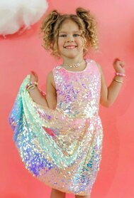 Rainbow jurk voor meisjes premium luxe 