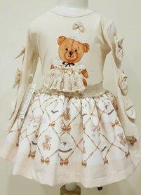 Setje top en rok beertje beige party Neon Kids 