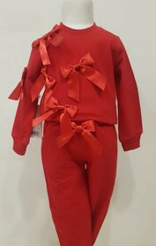 Jogging set rood strik  