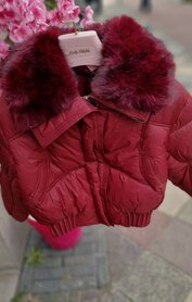 Winterjas wijn rood puffy 