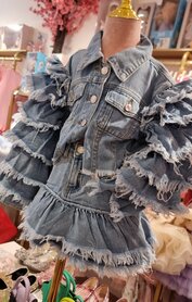 Jeans set rok en jasje meisje