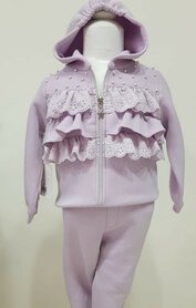 Jogging set lila little girl ruffle  74 tm 104