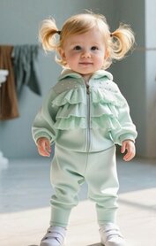 Jogging set mint  little girl ruffle  74 tm 104