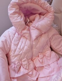 Winterjas roze strik stitch 74 tm 116