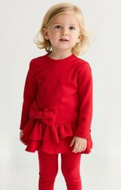 Rood set Tuniek en legging 1 tm 10 jaar